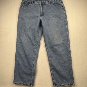 Vintage 90s LL Bean Fleece Lined Jeans Mens 40x30 Natural Fit Insulated Double L